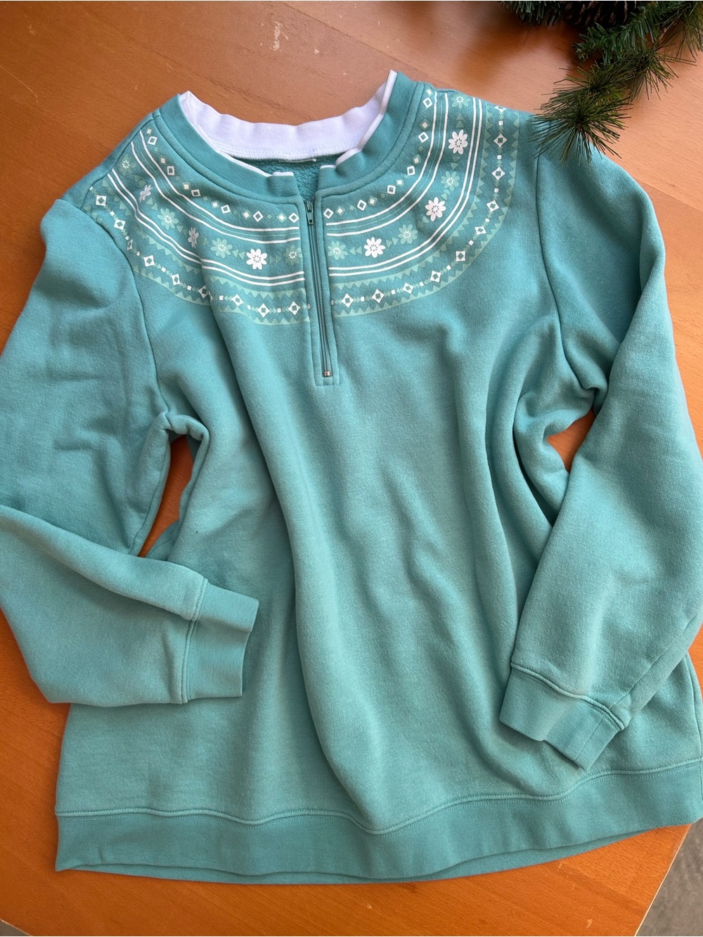 vintage Blair teal blue quarter-zip sweatshirt